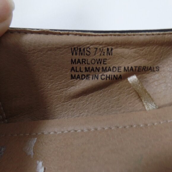 Report Womens Ballet Flats Size 7.5 Black Slip-on Pointed Toe w/2 Buckle Straps - Picture 4 of 4